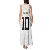 Custom Rugby Fiji Tank Maxi Dress Fijian Masi Tribal Sporty Style White Color - Polynesian Pride