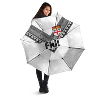 Rugby Fiji Umbrella Fijian Masi Tribal Sporty Style White Color - Polynesian Pride