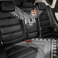 Rugby Fiji Back Car Seat Cover Fijian Masi Tribal Sporty Style Black Color - Polynesian Pride