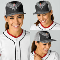 Rugby Fiji Baseball Net Cap Fijian Masi Tribal Sporty Style Black Color - Polynesian Pride