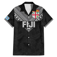 Custom Rugby Fiji Family Matching Mermaid Dress and Hawaiian Shirt Fijian Masi Tribal Sporty Style Black Color - Polynesian Pride