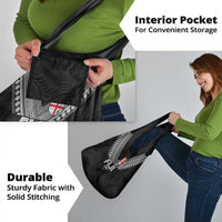 Rugby Fiji Grocery Bag Fijian Masi Tribal Sporty Style Black Color - Polynesian Pride