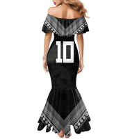 Custom Rugby Fiji Mermaid Dress Fijian Masi Tribal Sporty Style Black Color - Polynesian Pride