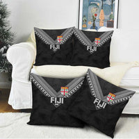 Rugby Fiji Pillow Cover Fijian Masi Tribal Sporty Style Black Color - Polynesian Pride