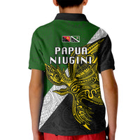Papua New Guinea Western Highlands Province Kid Polo Shirt PNG Birds Of Paradise Polynesian Arty Style LT03 - Polynesian Pride