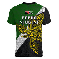 Papua New Guinea Western Highlands Province Women V Neck T Shirt PNG Birds Of Paradise Polynesian Arty Style LT03 - Polynesian Pride