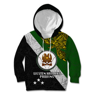 Personalised Papua New Guinea Western Highlands Province Kid Hoodie PNG Birds Of Paradise Polynesian Arty Style LT03 Hoodie Green - Polynesian Pride