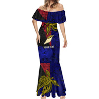 Personalised Papua New Guinea West New Britain Province Mermaid Dress PNG Birds Of Paradise Polynesian Arty Style LT03 - Polynesian Pride