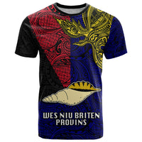 Personalised Papua New Guinea West New Britain Province T Shirt PNG Birds Of Paradise Polynesian Arty Style LT03 Blue - Polynesian Pride