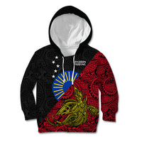 Personalised Papua New Guinea Sandaun Province Kid Hoodie PNG Birds Of Paradise Polynesian Arty Style LT03 Hoodie Red - Polynesian Pride