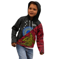 Personalised Papua New Guinea Sandaun Province Kid Hoodie PNG Birds Of Paradise Polynesian Arty Style LT03 - Polynesian Pride