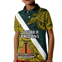 Papua New Guinea Jiwaka Province Kid Polo Shirt PNG Birds Of Paradise Polynesian Arty Style LT03 Kid Yellow - Polynesian Pride