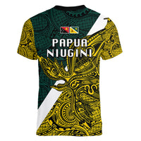 Papua New Guinea Jiwaka Province Women V Neck T Shirt PNG Birds Of Paradise Polynesian Arty Style LT03 - Polynesian Pride