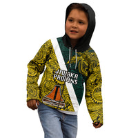 Personalised Papua New Guinea Jiwaka Province Kid Hoodie PNG Birds Of Paradise Polynesian Arty Style LT03 - Polynesian Pride