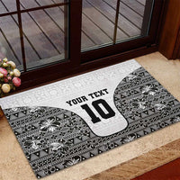 Custom Fiji Pacific Rugby 2024 Rubber Doormat Tapa Tribal and Fijian Masi Pattern
