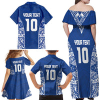 Custom Samoa Pacific Rugby 2024 Family Matching Off Shoulder Maxi Dress and Hawaiian Shirt Polynesian Pacific Tribal Pattern