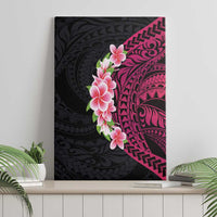 Hawaiian Tropical Plumeria Art Polynesian Tattoo Canvas Wall Art Black and Bright Pink Color LT03 - Polynesian Pride