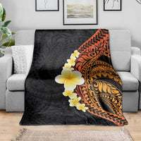 Hawaiian Tropical Plumeria Art Polynesian Tattoo Blanket Black and Autumn Color Theme LT03 - Polynesian Pride