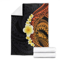 Hawaiian Tropical Plumeria Art Polynesian Tattoo Blanket Black and Autumn Color Theme LT03 - Polynesian Pride
