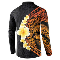 Hawaiian Tropical Plumeria Art Polynesian Tattoo Button Sweatshirt Black and Autumn Color Theme LT03 - Polynesian Pride