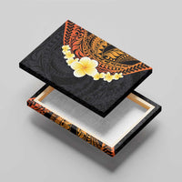 Hawaiian Tropical Plumeria Art Polynesian Tattoo Canvas Wall Art Black and Autumn Color Theme LT03 - Polynesian Pride