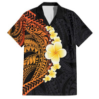 Hawaiian Tropical Plumeria Art Polynesian Tattoo Hawaiian Shirt Black and Autumn Color Theme LT03 Orange - Polynesian Pride