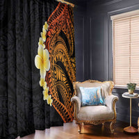 Hawaiian Tropical Plumeria Art Polynesian Tattoo Window Curtain Black and Autumn Color Theme LT03 - Polynesian Pride