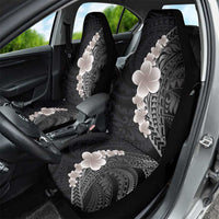 Hawaiian Tropical Plumeria Art Polynesian Tattoo Car Seat Cover Grayscale Color