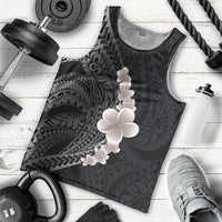 Hawaiian Tropical Plumeria Art Polynesian Tattoo Men Tank Top Grayscale Color LT03 - Polynesian Pride