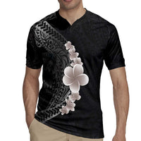 Hawaiian Tropical Plumeria Art Polynesian Tattoo Rugby Jersey Grayscale Color LT03 - Polynesian Pride