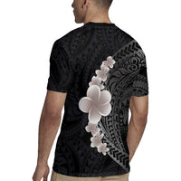 Hawaiian Tropical Plumeria Art Polynesian Tattoo Rugby Jersey Grayscale Color LT03 - Polynesian Pride