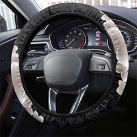 Hawaiian Tropical Plumeria Art Polynesian Tattoo Steering Wheel Cover Grayscale Color LT03 - Polynesian Pride