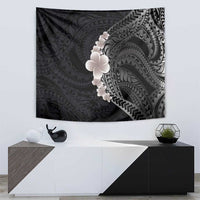 Hawaiian Tropical Plumeria Art Polynesian Tattoo Tapestry Grayscale Color LT03 - Polynesian Pride