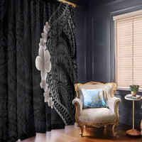 Hawaiian Tropical Plumeria Art Polynesian Tattoo Window Curtain Grayscale Color LT03 - Polynesian Pride