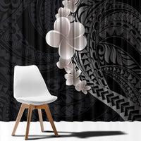 Hawaiian Tropical Plumeria Art Polynesian Tattoo Window Curtain Grayscale Color LT03 - Polynesian Pride
