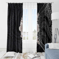 Hawaiian Tropical Plumeria Art Polynesian Tattoo Window Curtain Grayscale Color LT03 - Polynesian Pride