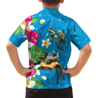 Hawaiian Tropical Flower and Honu Under Blue Water Hawaiian Shirt LT03 - Polynesian Pride