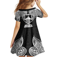 New Zealand Rugby Kid Short Sleeve Dress Aotearoa Champion Cup History with Haka Dance LT03 - Polynesian Pride