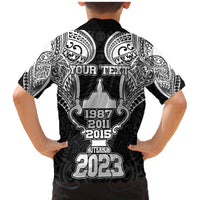 Personalised New Zealand Rugby Family Matching Mermaid Dress and Hawaiian Shirt Aotearoa Champion Cup History with Haka Dance LT03 - Polynesian Pride