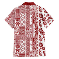 Hawaii Hawaiian Shirt Aloha Tropical Plants Tribal Pattern Red Version LT03 - Polynesian Pride