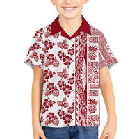 Hawaii Hawaiian Shirt Aloha Tropical Plants Tribal Pattern Red Version LT03 - Polynesian Pride
