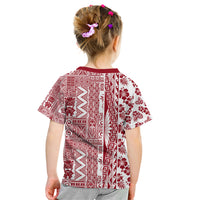 Hawaii Kid T Shirt Aloha Tropical Plants Tribal Pattern Red Version LT03 - Polynesian Pride