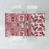 Hawaii Tablecloth Aloha Tropical Plants Tribal Pattern Red Version LT03 Red - Polynesian Pride