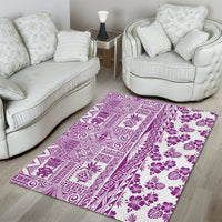 Hawaii Area Rug Aloha Tropical Plants Tribal Pattern Pink Version LT03 - Polynesian Pride