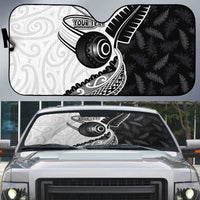Personalised Aotearoa Lawn Bowls Auto Sun Shade Maori and Silver Fern Half Style - Polynesian Pride
