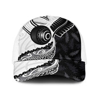 Aotearoa Lawn Bowls Baseball Net Cap Maori and Silver Fern Half Style - Polynesian Pride