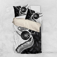 Personalised Aotearoa Lawn Bowls Bedding Set Maori and Silver Fern Half Style - Polynesian Pride