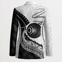 Personalised Aotearoa Lawn Bowls Blazer Maori and Silver Fern Half Style - Polynesian Pride