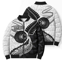 Personalised Aotearoa Lawn Bowls Bomber Puffer Jacket Maori and Silver Fern Half Style - Polynesian Pride