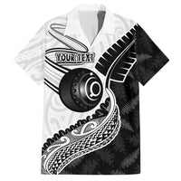 Personalised Aotearoa Lawn Bowls Hawaiian Shirt Maori and Silver Fern Half Style - Polynesian Pride
